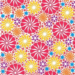 lusty floral pattern seamless background repetition colorful full of flowers stylish fashion texture elegant spring bouquet vector unique bloom garden field gift wrapper - obrazy, fototapety, plakaty