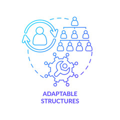 Adaptable structures blue gradient concept icon. Principle for managing innovation abstract idea thin line illustration. Adaptive model. Isolated outline drawing. Myriad Pro-Bold font used