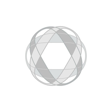 abstract sphere hexagon ball logo