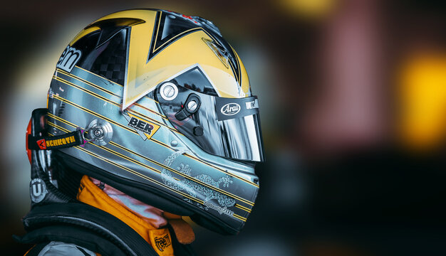 arai gt racer racing driver helmet closeup
