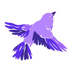 Vector image of a bird in purple.