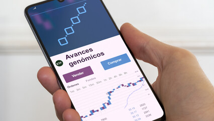 Fondo etf negociado medtech, datos del mercado de valores biotech. Análisis de negocios de una tendencia ETF fondo. Avances genómicos blue chips. Texto en español	