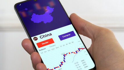 fondo de inversión negociado en bolsa China, Datos del mercado de valores en el teléfono....