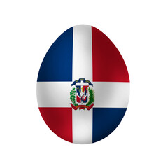 New life symbol. Clip art in colors of national flag. Egg on white background. Dominican Republic