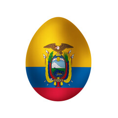 Fototapeta premium New life symbol. Clip art in colors of national flag. Egg on white background. Ecuador