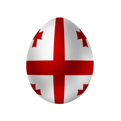 New life symbol. Clip art in colors of national flag. Egg on white background. Georgia