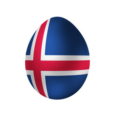 Fototapeta premium New life symbol. Clip art in colors of national flag. Egg on white background. Iceland