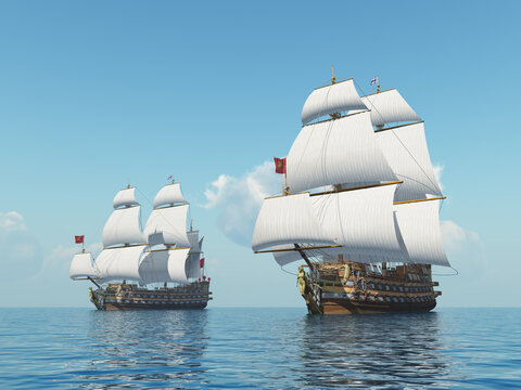 Französische Kriegsschiffe aus dem 18. Jahrhundert