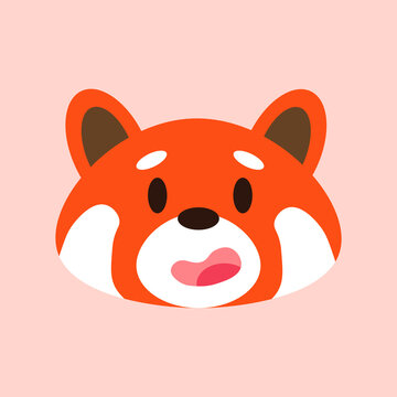 vector image of a red panda's head.