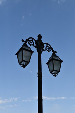 The street lamp and the blue sky