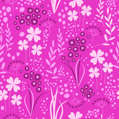 Seamless vector pattern with plants.