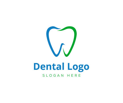 Dentist Logo Tooth Shape Design Vector. Dental Logo Template.