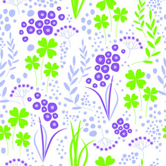 Seamless vector pattern with plants.