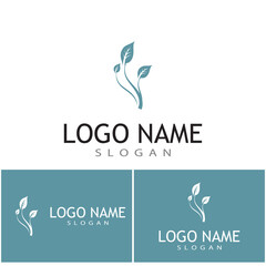 Mint leaves flat vector color icon template illustration design