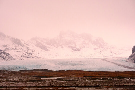 Pink Sky Blue Glacier