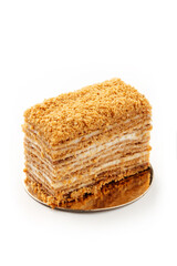 
delicious piece of cake napoleon close-up