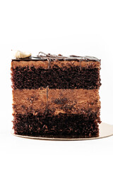 
delicious piece of cake isolated on white background