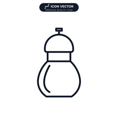 Pepper grinder icon symbol template for graphic and web design collection logo vector illustration
