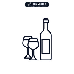 wine icon symbol template for graphic and web design collection logo vector illustration