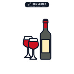 wine icon symbol template for graphic and web design collection logo vector illustration