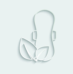 paper Woman eco pad icon.  feminine sanitary pad  icon 