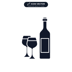 wine icon symbol template for graphic and web design collection logo vector illustration