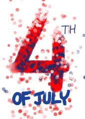 Fourth of July Background - America Independence Day illustration - 4th of July freehand drawing USA flag - table decoration