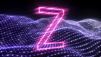 Neon  pink letters and symbols