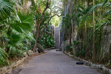 Beautiful shot of the Queens  staircase  in Nassau, Bahamas