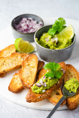 Guacamole with bruschetta 
