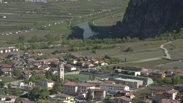 Panoramic view of Besenello, Trento, Italy