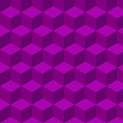 Abstract seamless violet square 3D pattern background. Modern geometric texture design. Vector illustration. Color trend 2022