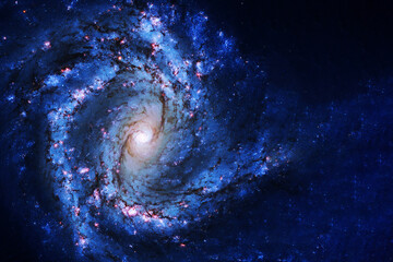 Beautiful blue space nebula. Elements of this image furnished by NASA