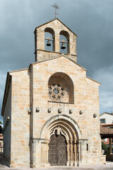 Fototapeta na wymiar Church of Santa Maria de la Oliva, beautiful romanic church at Villaviciosa, Spain.