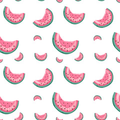 seamless pattern with watermelons, background