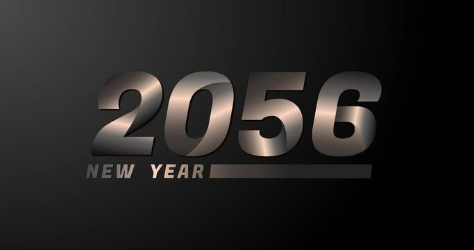 2056 animation Isolated on Black background, 2056 new year design template