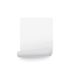 Curled paper with soft shadow. Vector