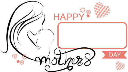 happy mothers day card illustration in vector format