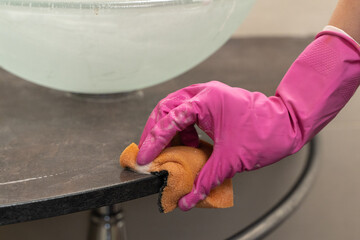 bathroom cleaning with detergents