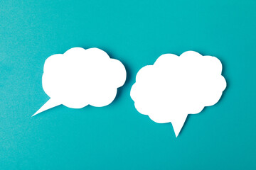 Speech bubbles on color background text palce- Image