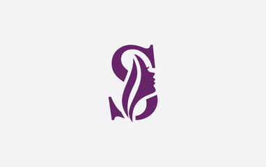 Beauty spa and hair logo, art and symbol design with the letter and alphabet