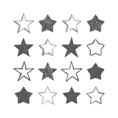Obraz premium Star doodle collection. Hand drawn stars.
