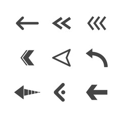 Arrow icons set. Vector pictogram arrows collection.