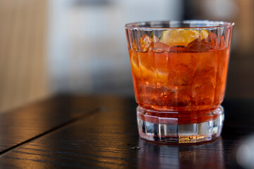 Closeup of a Drink in a Bar