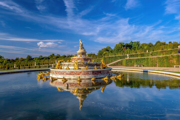 Garden of Chateau de Versailles, near Paris in France