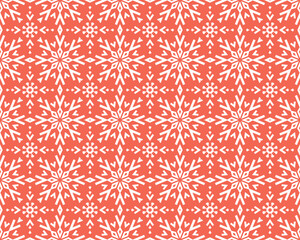 Abstract geometric pattern with lines, snowflakes. A seamless vector background. White and pink texture. Graphic modern pattern