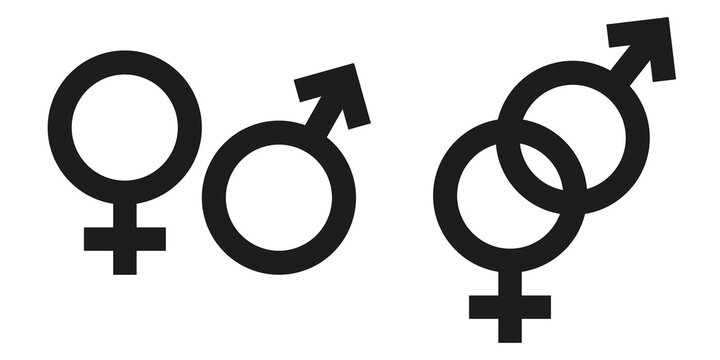 Male and female - vector icon on white background editable. Vector flat icon design. eps10