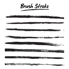 Brush bundle stroke line. Vector brush set. Text boxes and grunge patches.Splatters design elements. Ink-painted shape