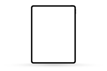 Vector tablet mockup with white screen isolated on white background