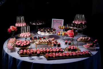 Colorful dessert and cupcakes 